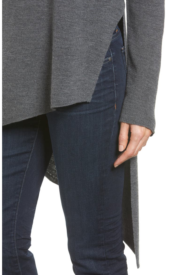 Asymmetrical Merino Wool Pullover, Alternate, color, ASH