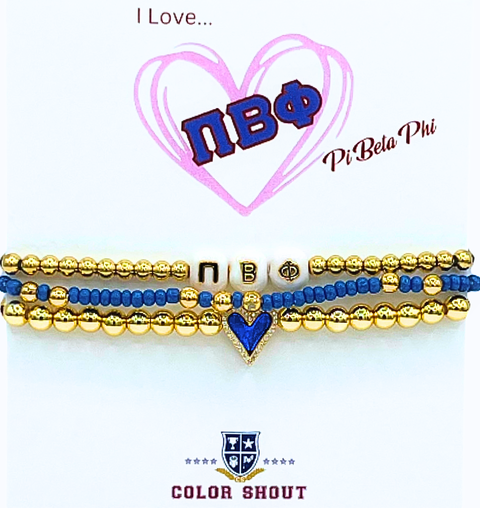 Pi Beta Phi Love My Sorority Bracelet Stack