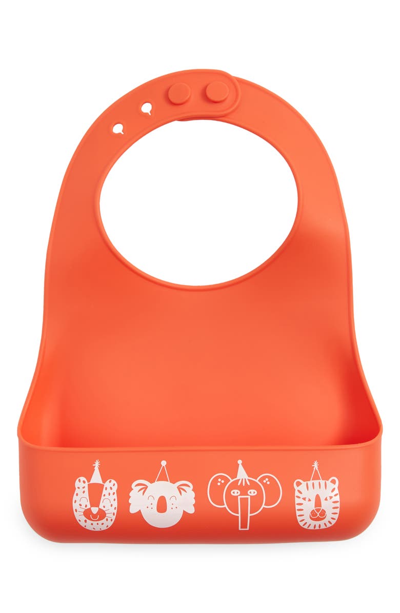 Bella Tunno Party Animals Little Bites Bib, Main, color, Orange