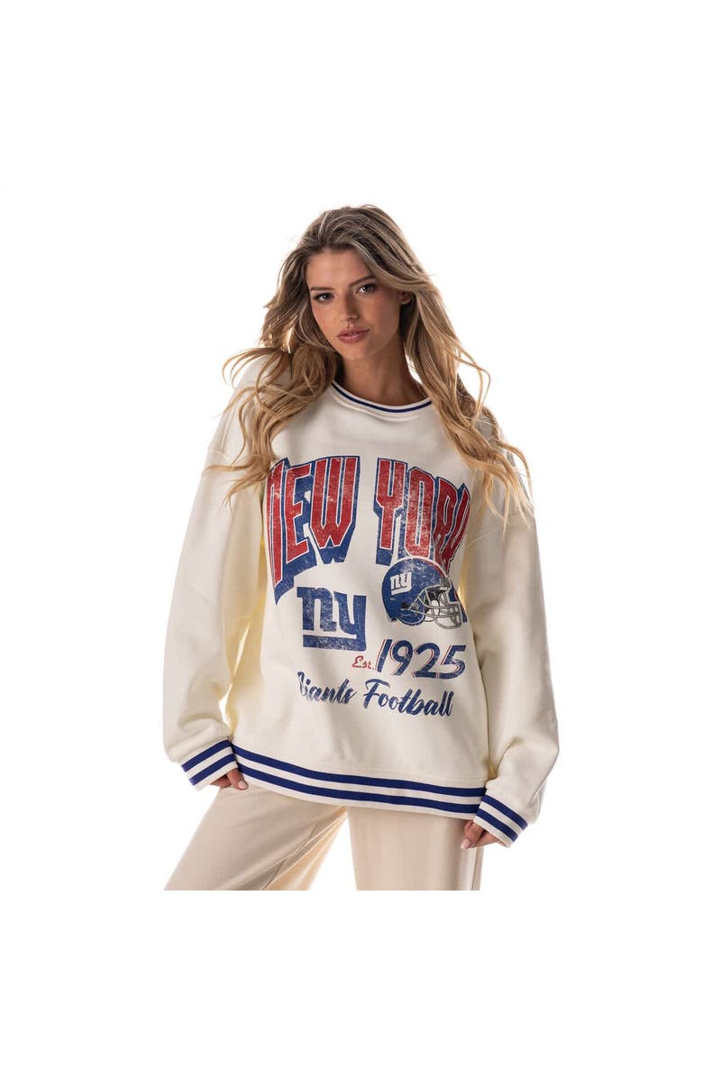 THE WILD COLLECTIVE Women's The Wild Collective Cream New York Giants Oversized Vintage French Terry Sweatshirt, Main, color, 