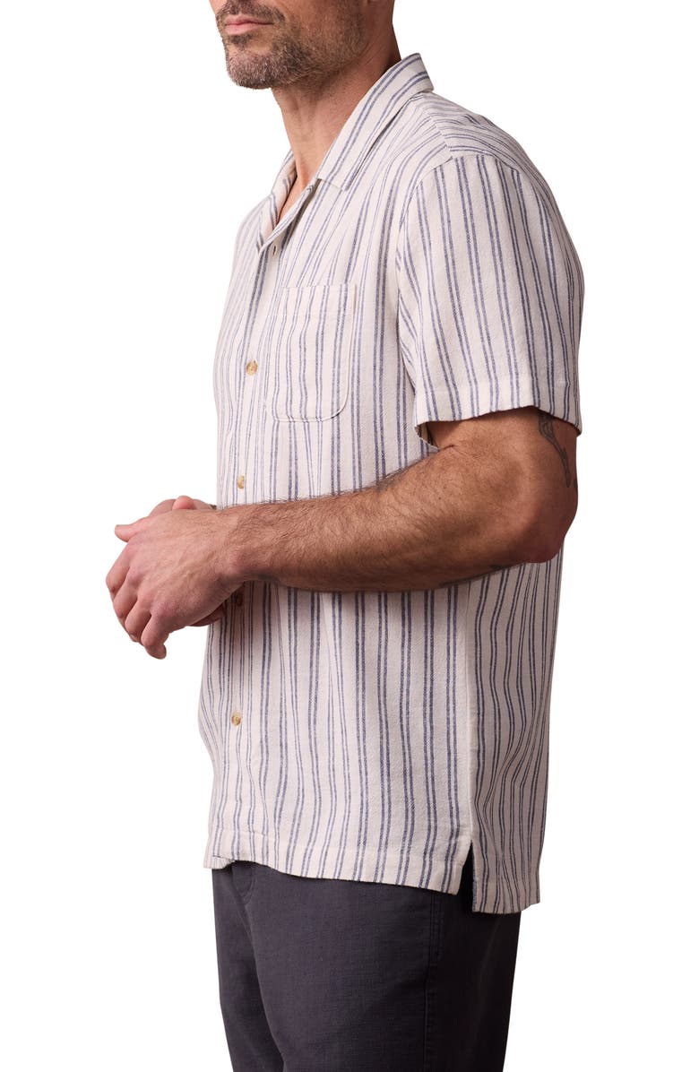 The Normal Brand Freshwater Cotton Camp Shirt, Alternate, color, Vintage Blue Stripe