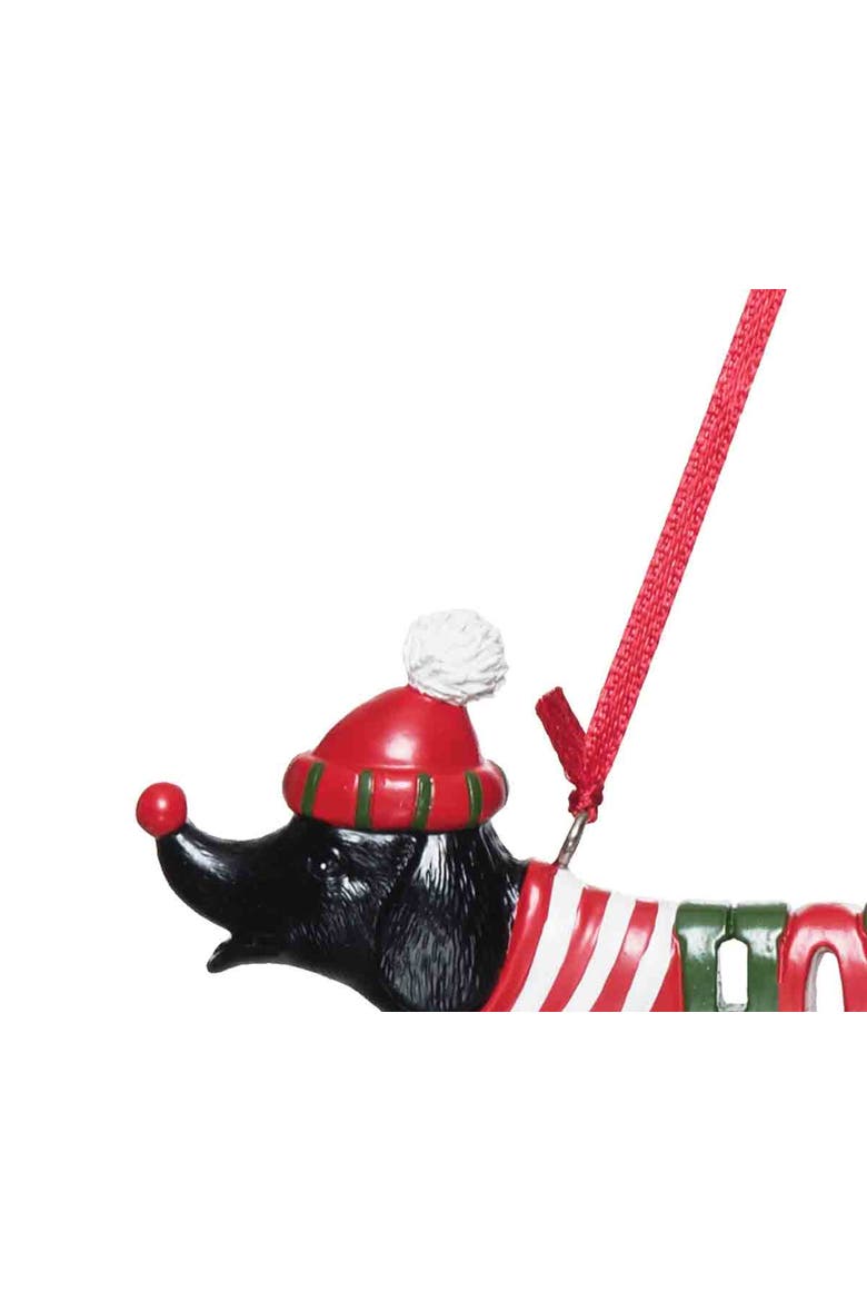 HoHoHo Dog Ornament, Alternate, color, Red