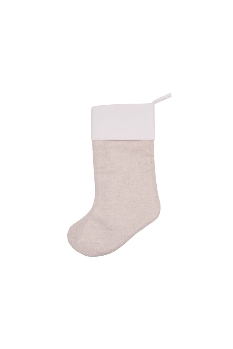 Blue Crab Embroidered Linen Christmas Stocking, Alternate, color, Blue