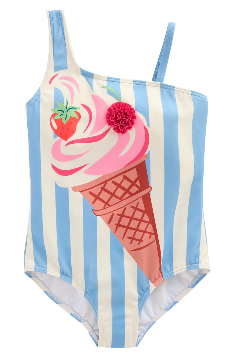 Mini Boden Kids' Sunday Appliqué One-Piece Swimsuit, Main, color, 