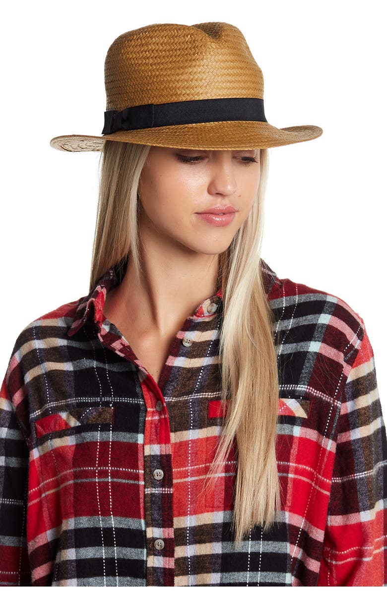 NORDSTROM RACK Flat Weave Panama Hat, Main, color,