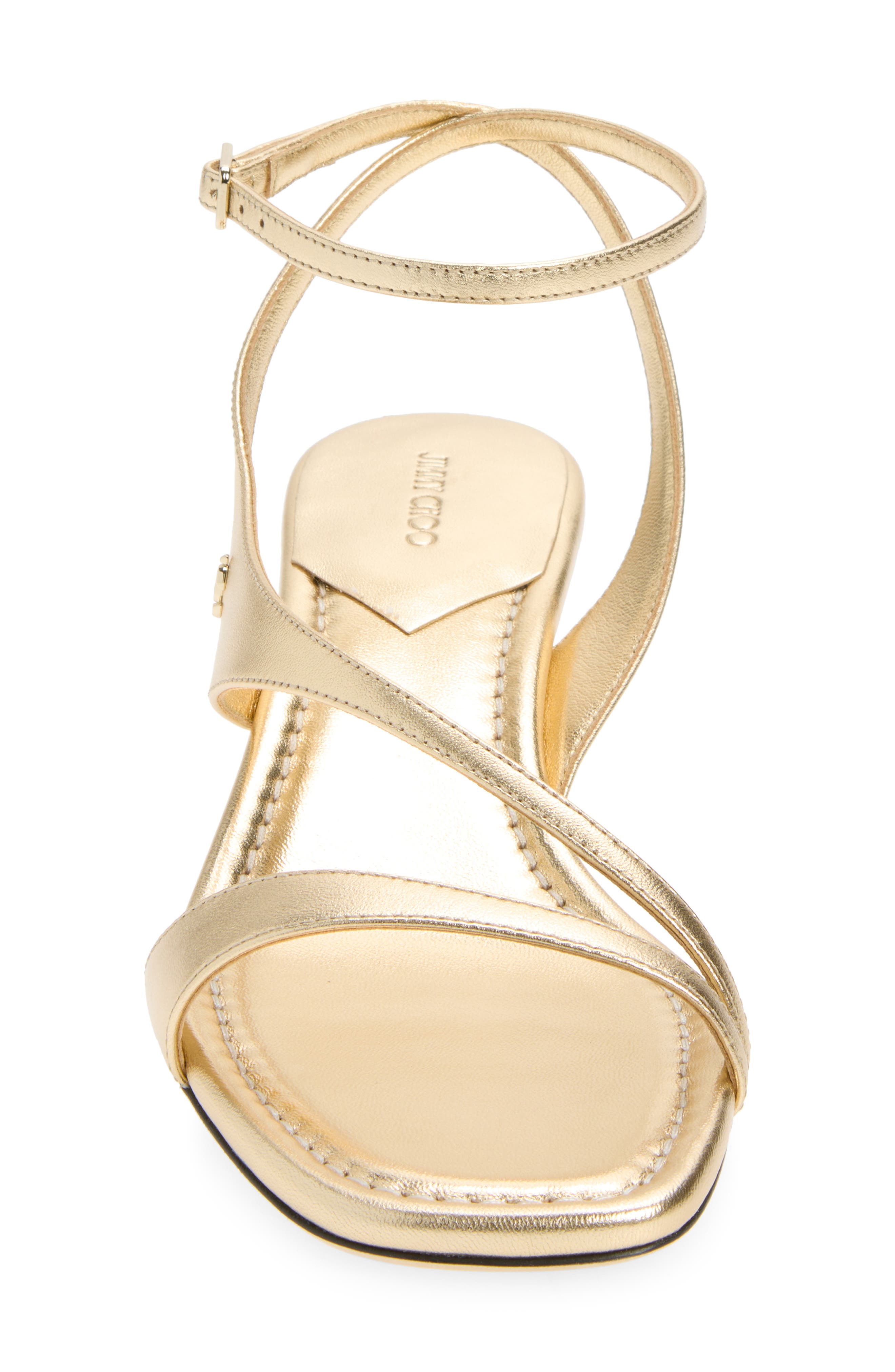 Jimmy Choo Faye Ankle Strap Sandal, Alternate, color, Gold