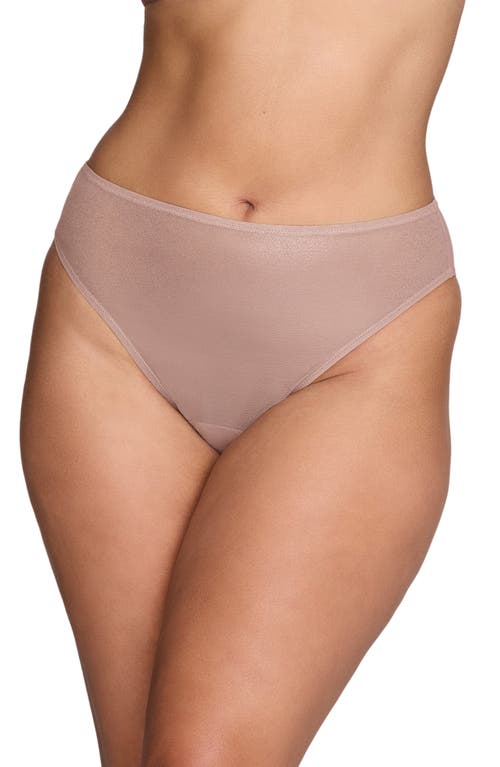 Cuup The Highwaist High Cut Mesh Briefs In Moonbeam