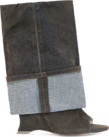 Tin Cuffed Shaft Open Toe Boot