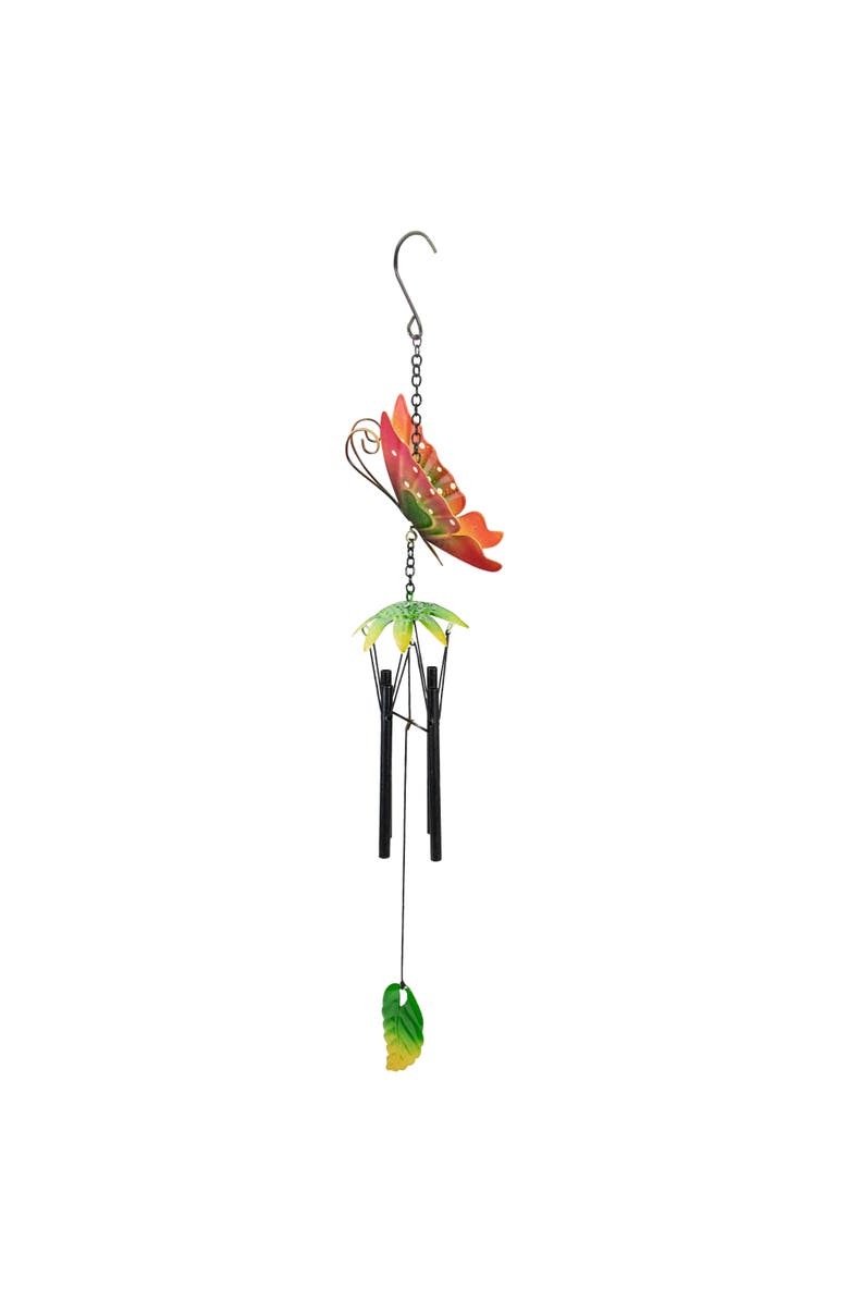 Northlight 19" Red Metal Butterfly Outdoor Garden Windchime, Alternate, color, Red