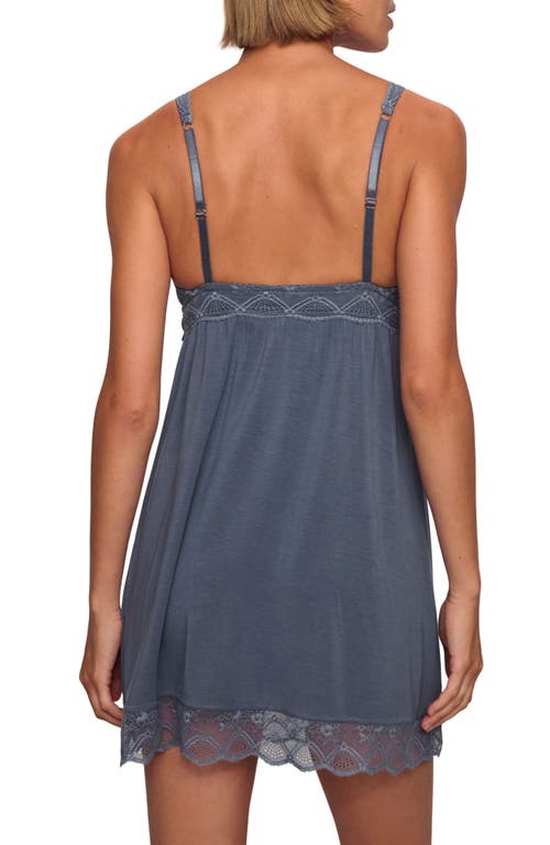 Eberjey Georgina Lace Accent Chemise In Peppercorn