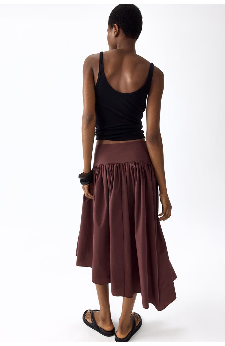 H&M Asymmetric Midi Skirt, Alternate, color, Dark Brown