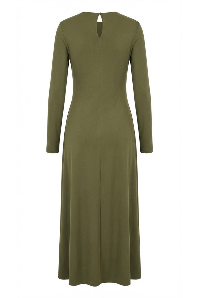 Gascon Crew Neck Long Sleeve Knit Midi Dress, Alternate, color, Khaki