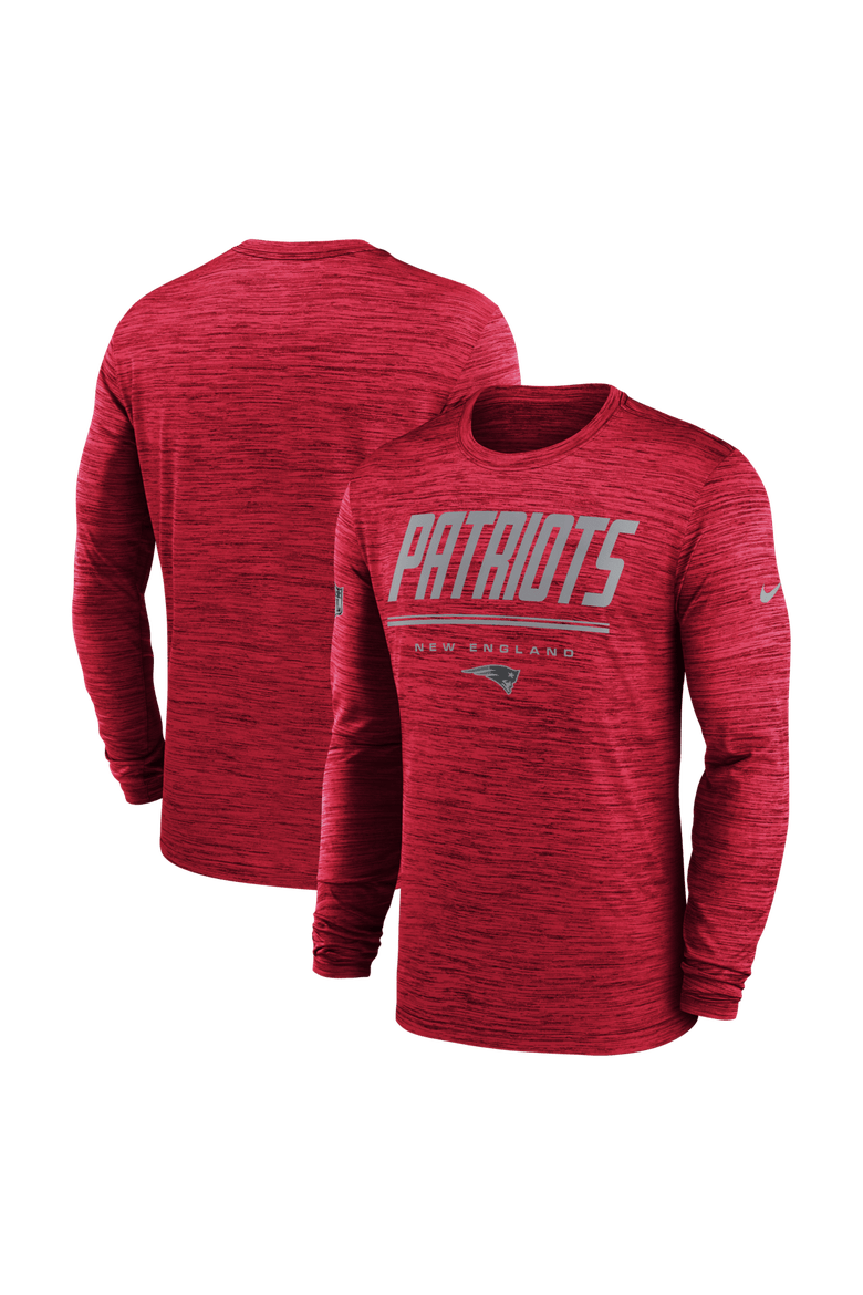 Men's Nike Red New England Patriots Sideline Offensive Transition Velocity Dri-FIT Long Sleeve T-Shirt, Main, color, Red