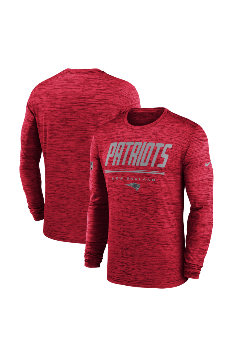 Nike Men's Nike Red New England Patriots Sideline Offensive Transition Velocity Dri-FIT Long Sleeve T-Shirt, Main, color, Red