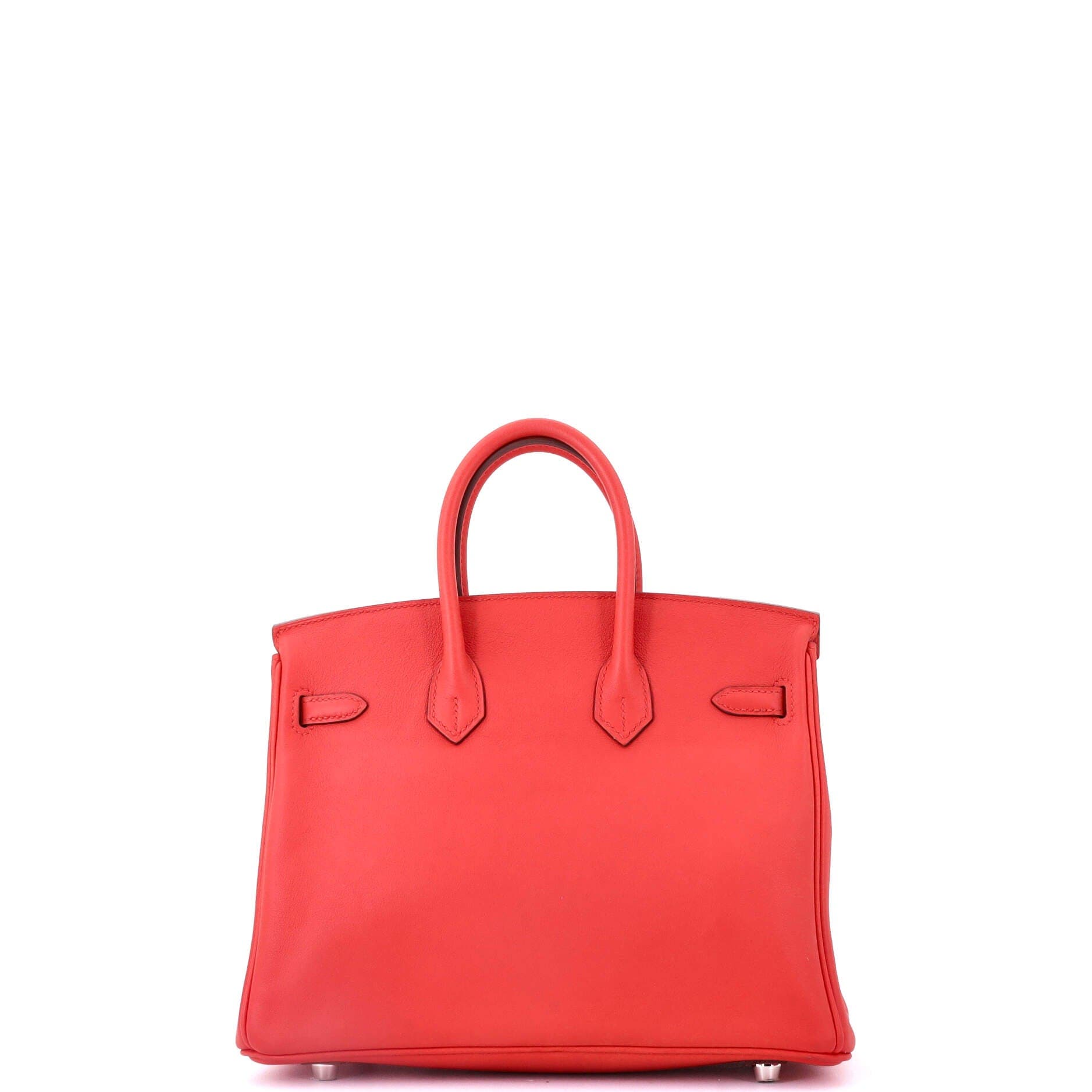 Pre-Owned Hermes Birkin Handbag Red Swift with Palladium Hardware 25, Alternate, color, 