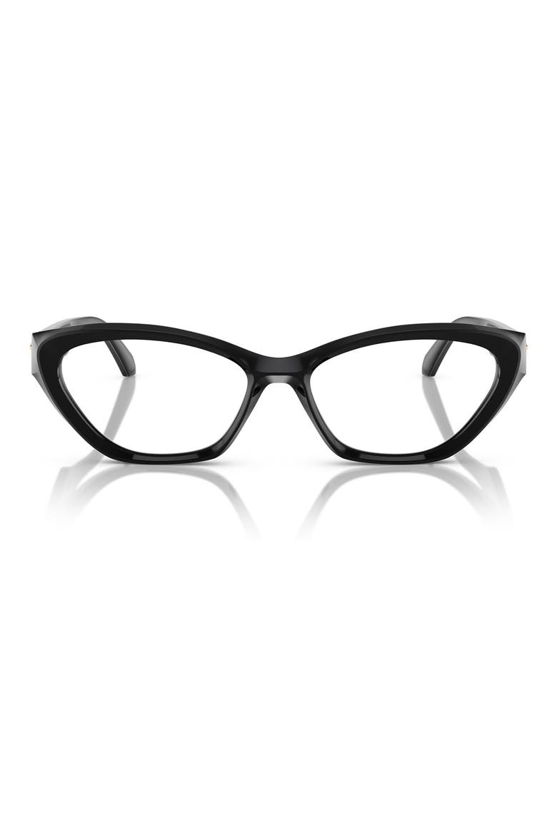 53mm Cat Eye Optical Glasses, Main, color, BLACK