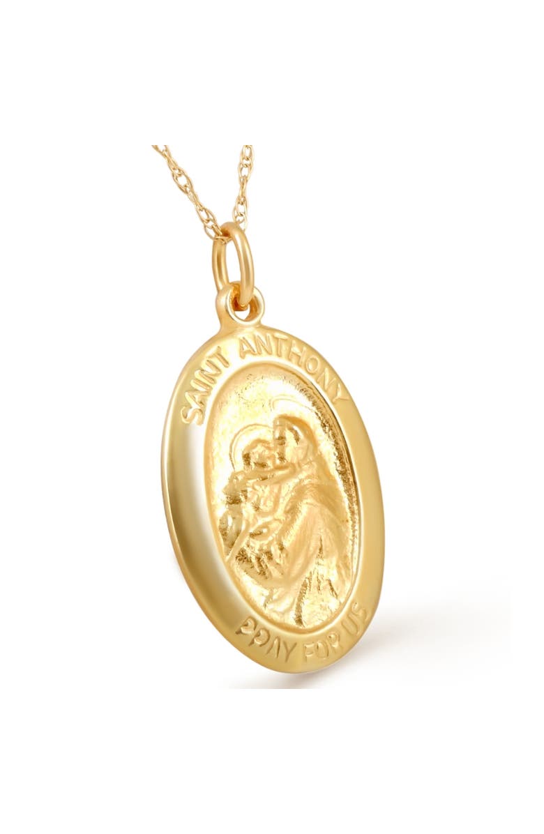 Bliss Diamond 14k or Gold St. Anthony Medal Pendant 1" Tall 2 Grams, Alternate, color, 