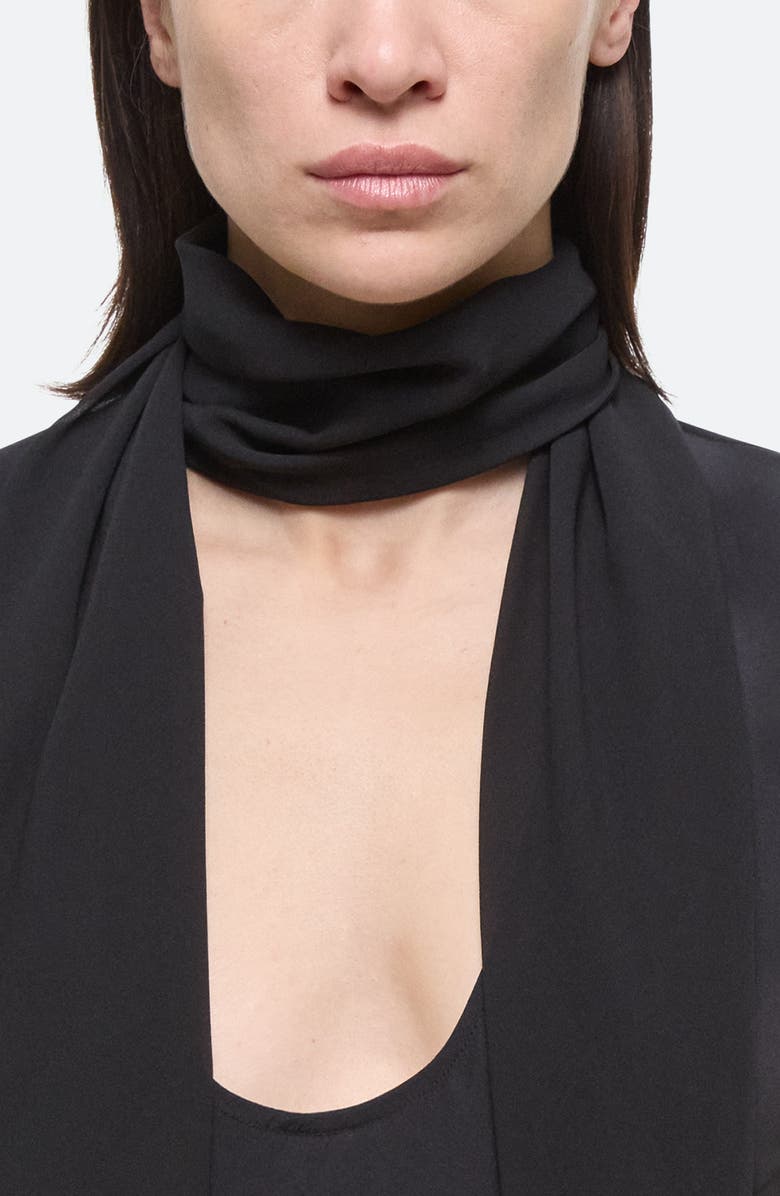 Helmut Lang Sleeveless Silk Top with Scarf, Alternate, color, Black