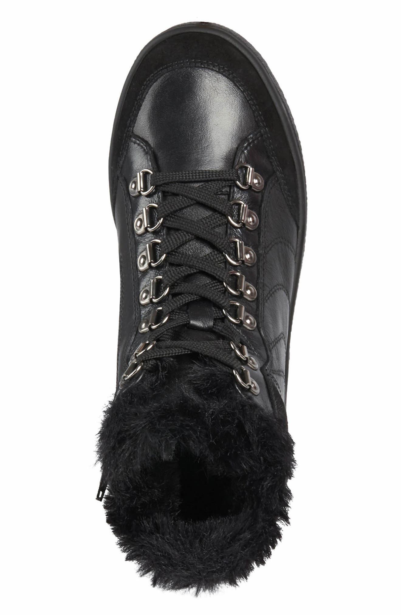 Geox Leelu Faux Fur Lined High Top Sneaker, Alternate, color, 