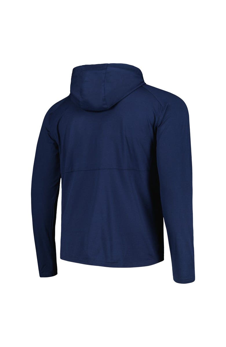 ANTIGUA Men's Antigua Heather Navy St. Louis Blues Spikes Raglan Quarter-Zip Hoodie, Alternate, color, Navy