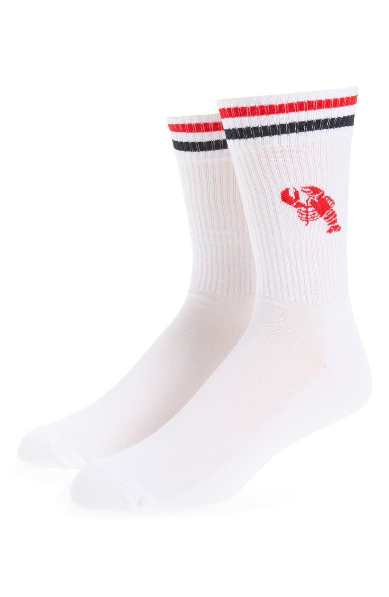 Thom Browne Funmix Intarsia Athletic Crew Socks, Alternate, color, White