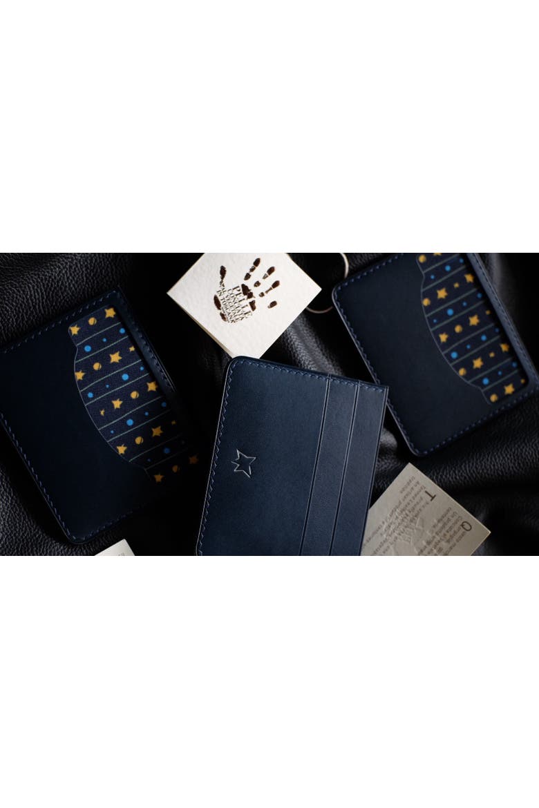 Le Petit Prince Italian Leather Card Wallet, Alternate, color, Midnight Blue