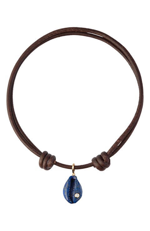 Cove Lapis Lazuli Cowrie Shell Pendant Necklace