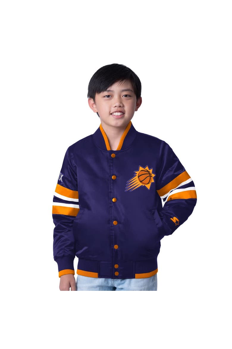 Youth Starter Purple Phoenix Suns Scout Varsity Full-Snap Jacket, Main, color, Purple