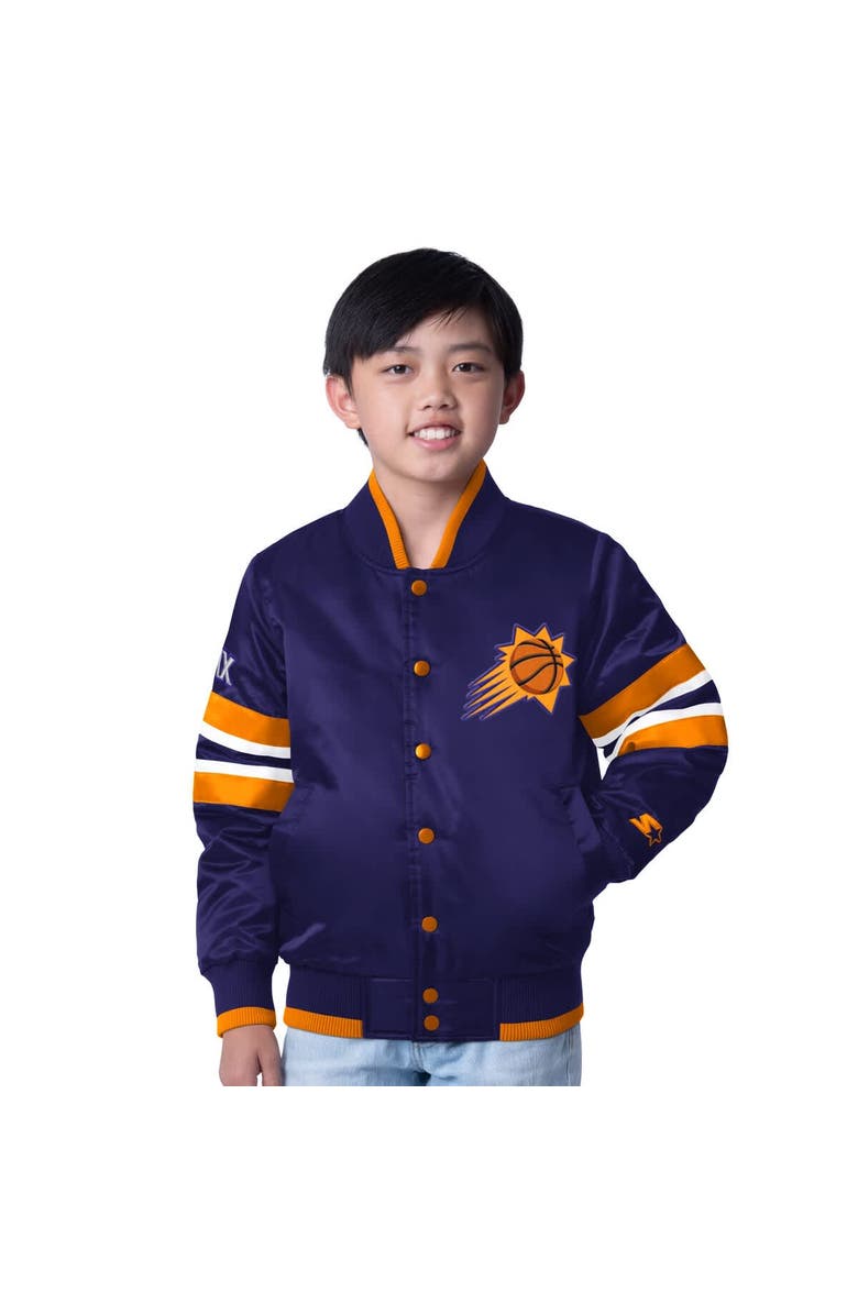 STARTER Youth Starter Purple Phoenix Suns Scout Varsity Full-Snap Jacket, Main, color, Purple