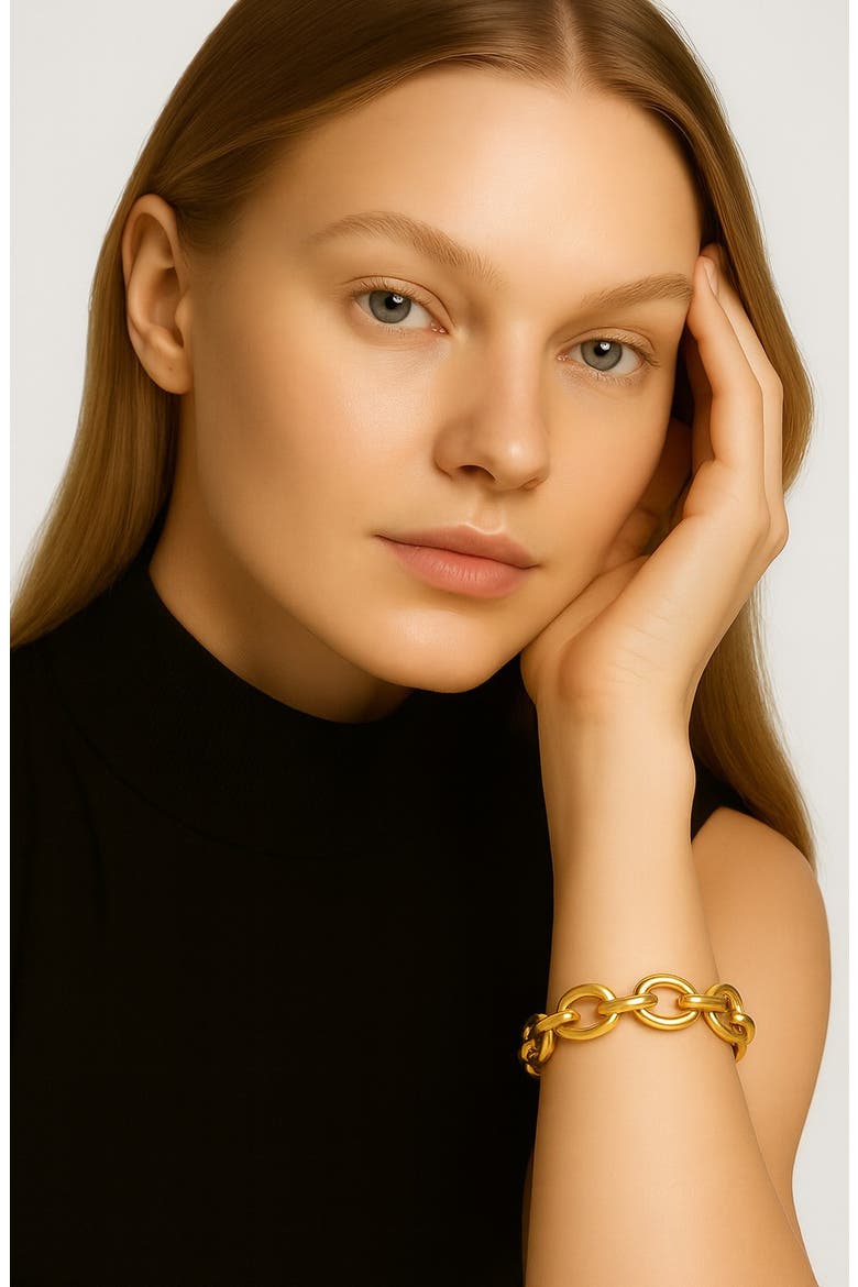 Italian Link Adjustable Chain Bracelet, Alternate, color, GOLD