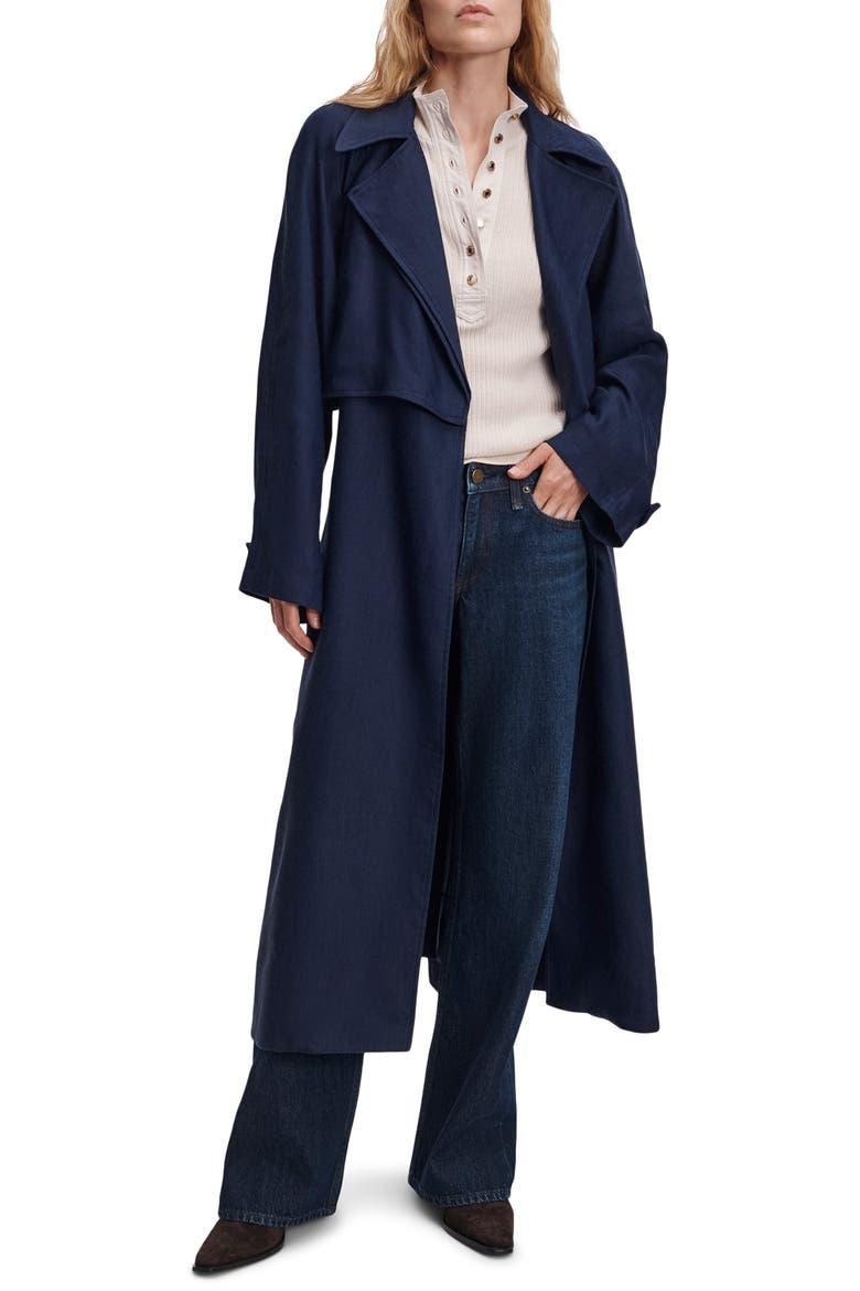Willow Trench Coat, Main, color, NAVY