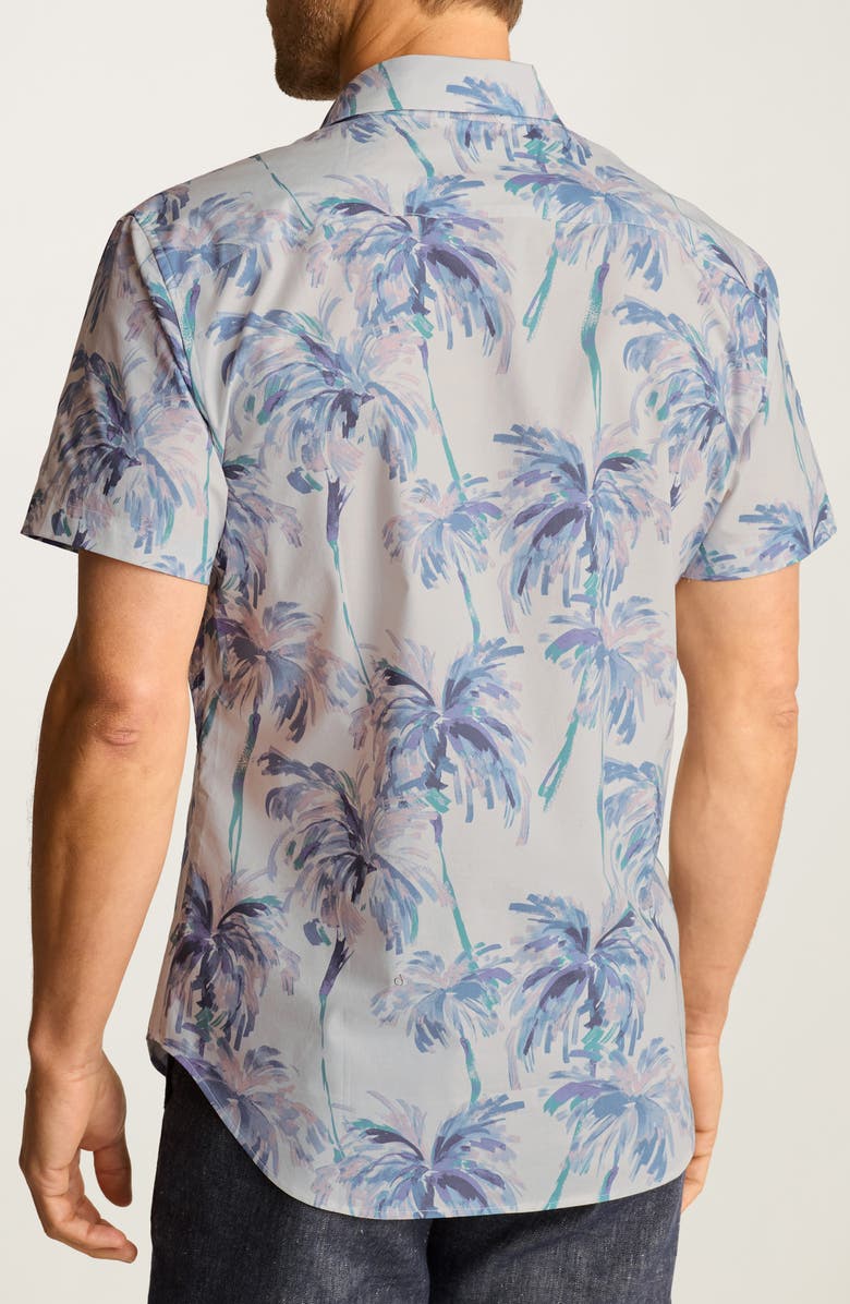 Bonobos Riviera Slim Fit Palm Print Short Sleeve Button-Up Shirt, Alternate, color, Paradiso Palms