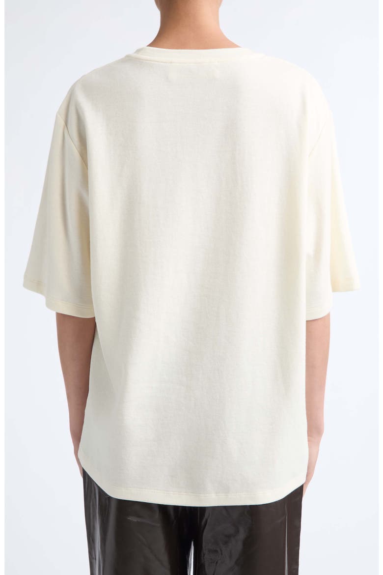 Oversize Cotton & Wool Blend T-Shirt, Alternate, color, CREAM