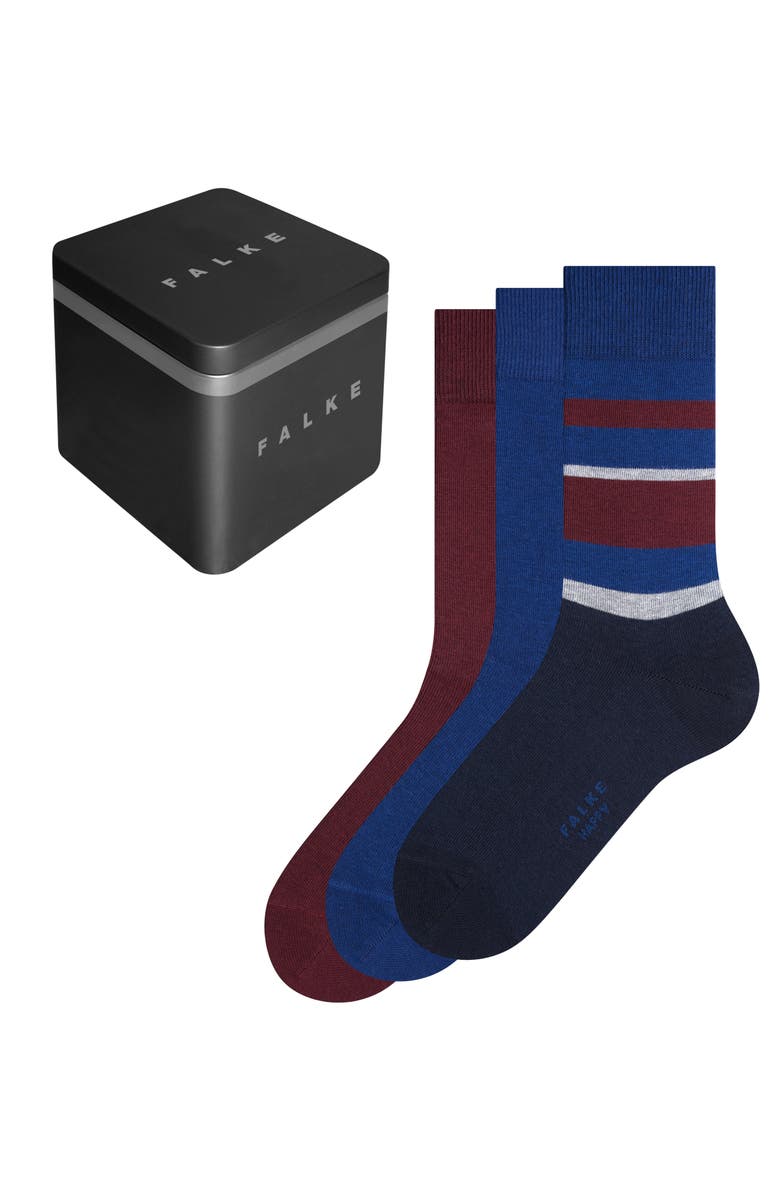 Falke Happy 3-Pack Cotton Socks, Main, color, Assortment 20