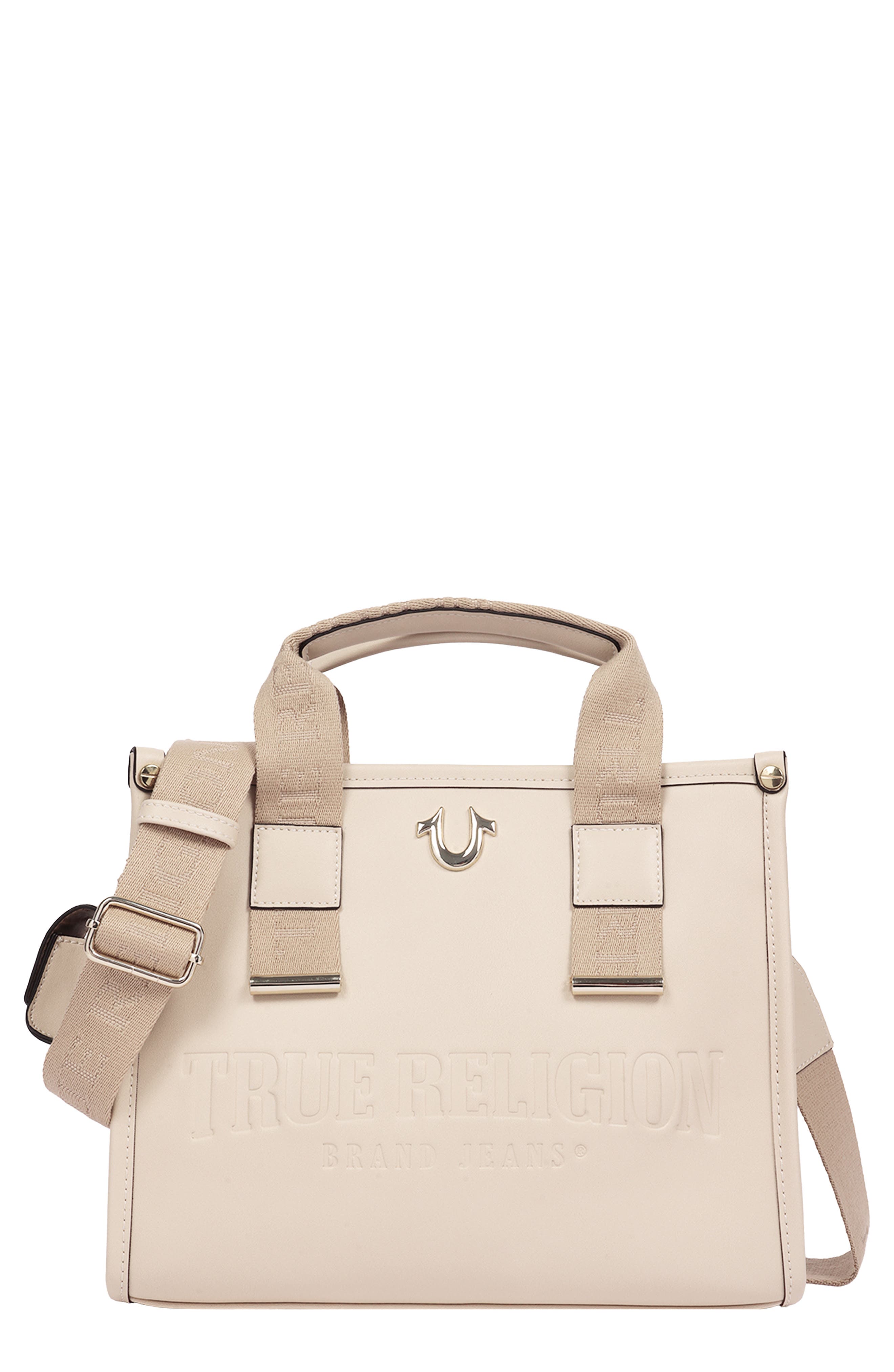 Brody Medium Faux Leather Tote, Main, color, CREAM