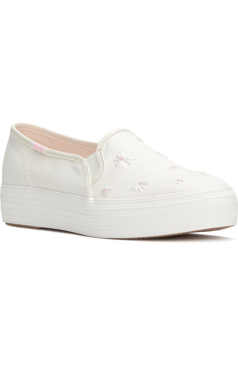 Keds<sup>®</sup> Triple Deck Slip-On Sneaker, Main, color, Snow White