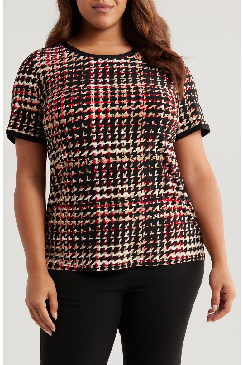 Houndstooth Button Back Top, Main, color, ANNE BLACK MULTI
