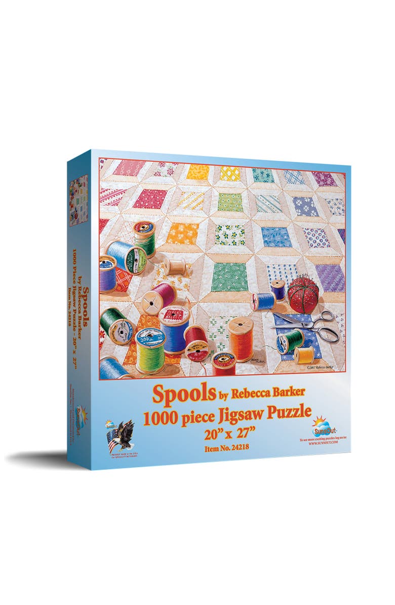Sunsout Spools 1000 piece Jigsaw Puzzle for Adults, Main, color, Multicolor