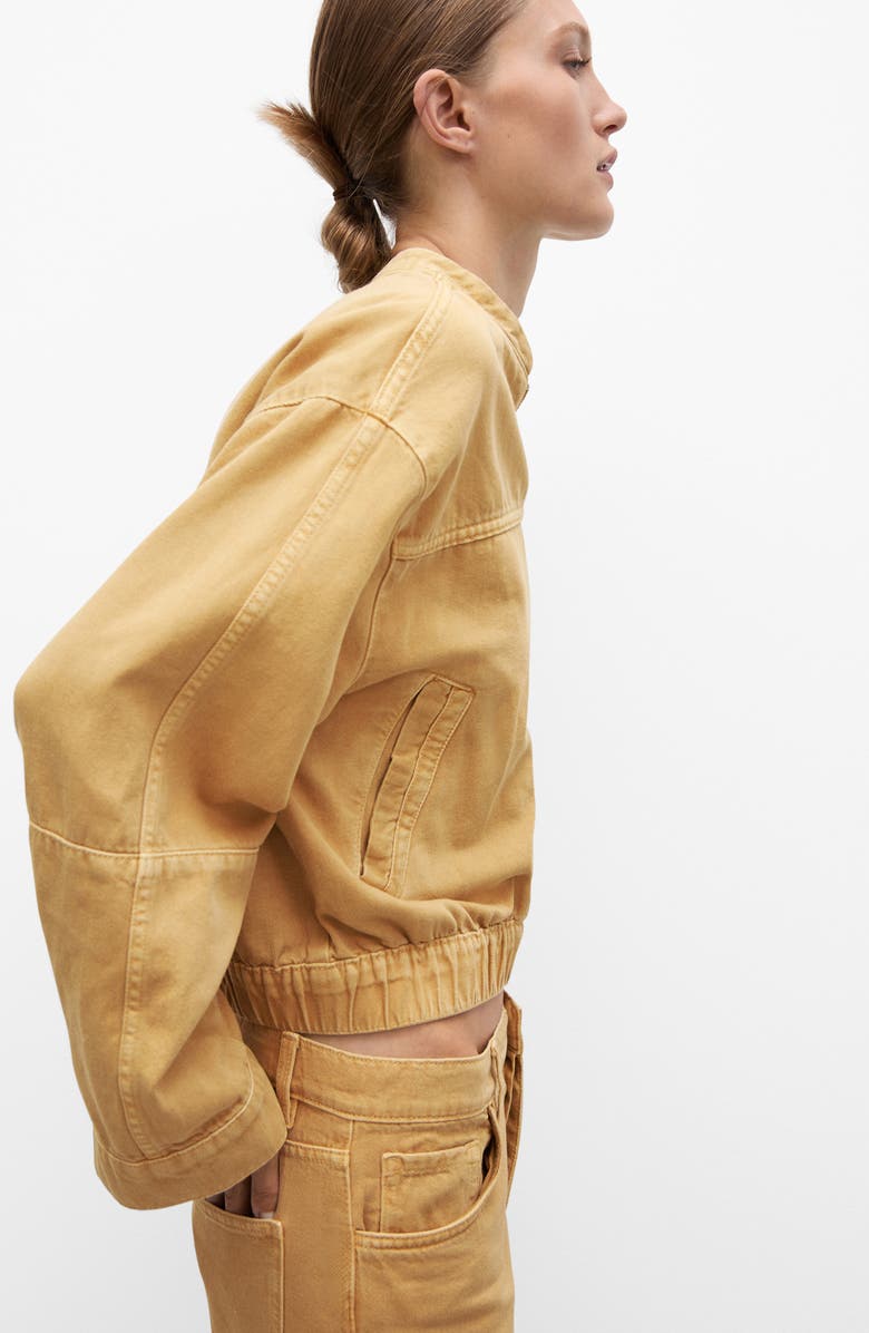 MANGO Denim Bomber Jacket, Alternate, color,