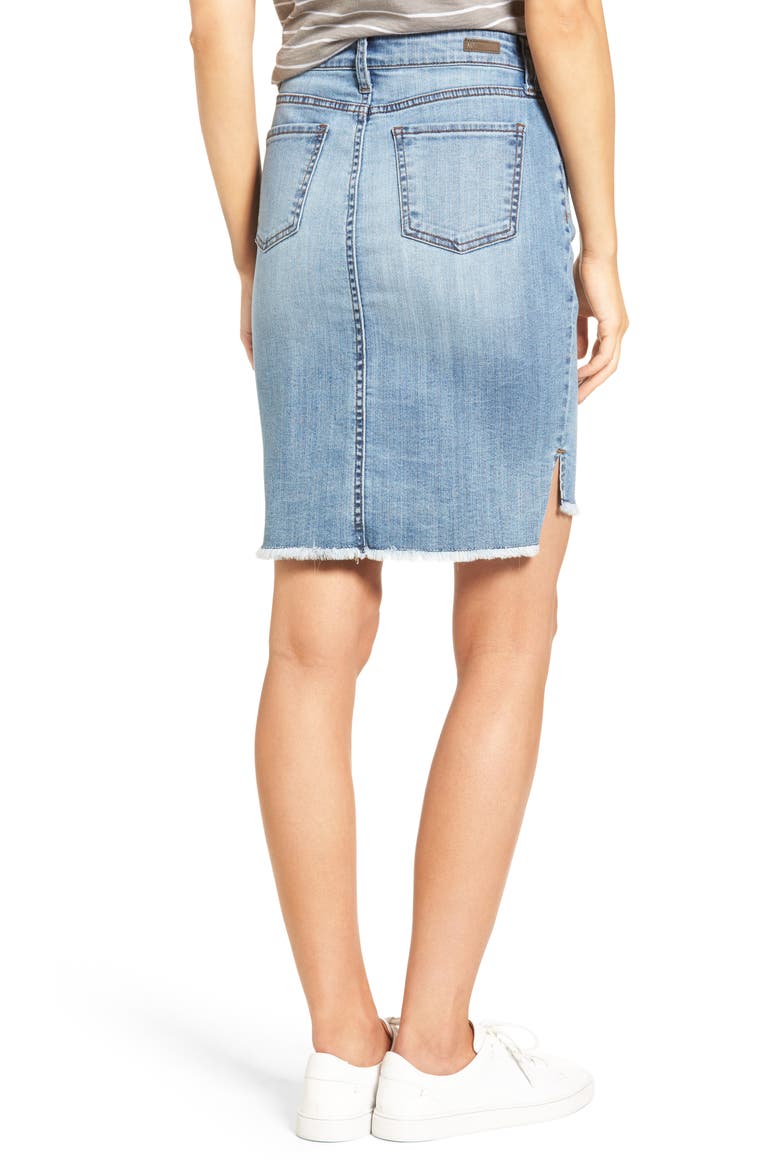 Connie High/Low Denim Skirt, Alternate, color, DASHING