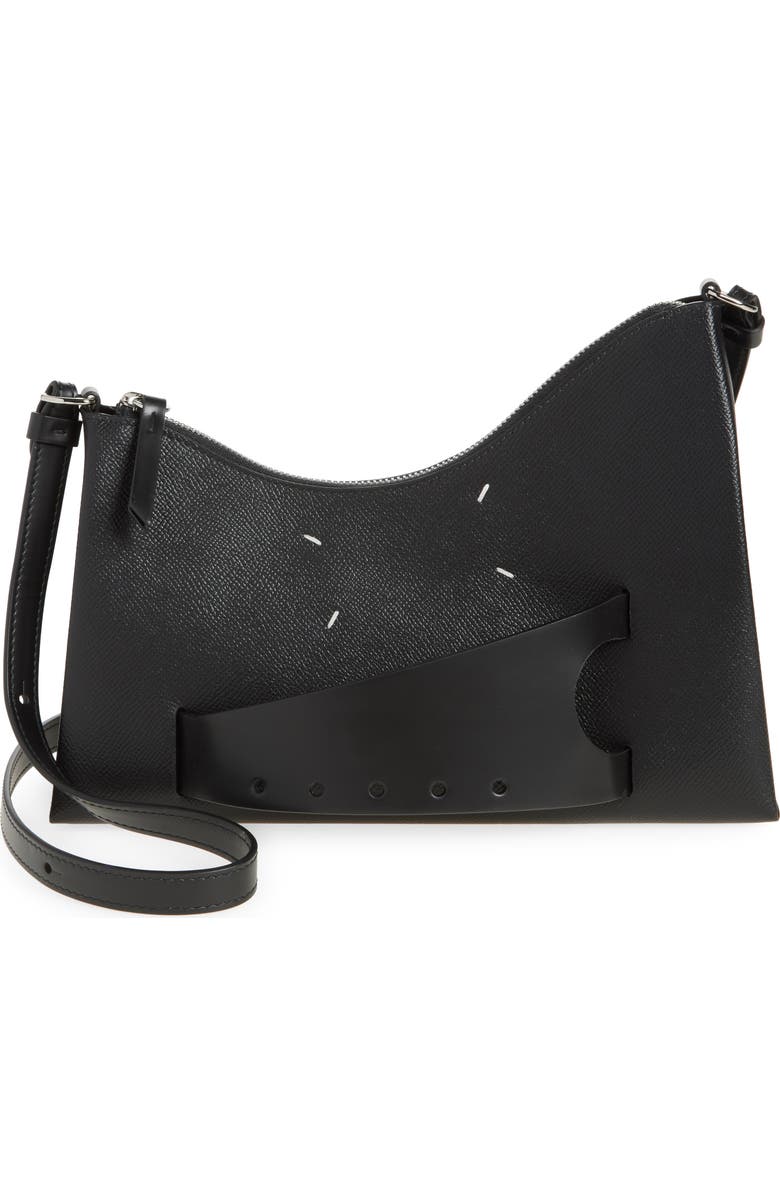 Maison Margiela Small Snatched Leather Shoulder Bag, Main, color,