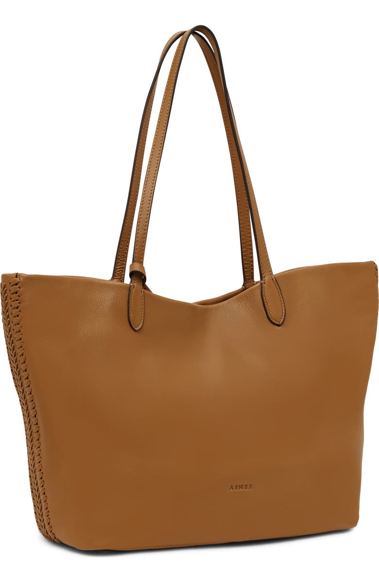 AIMEE All for Love Convertible Leather Shopper Bag, Alternate, color, Latte