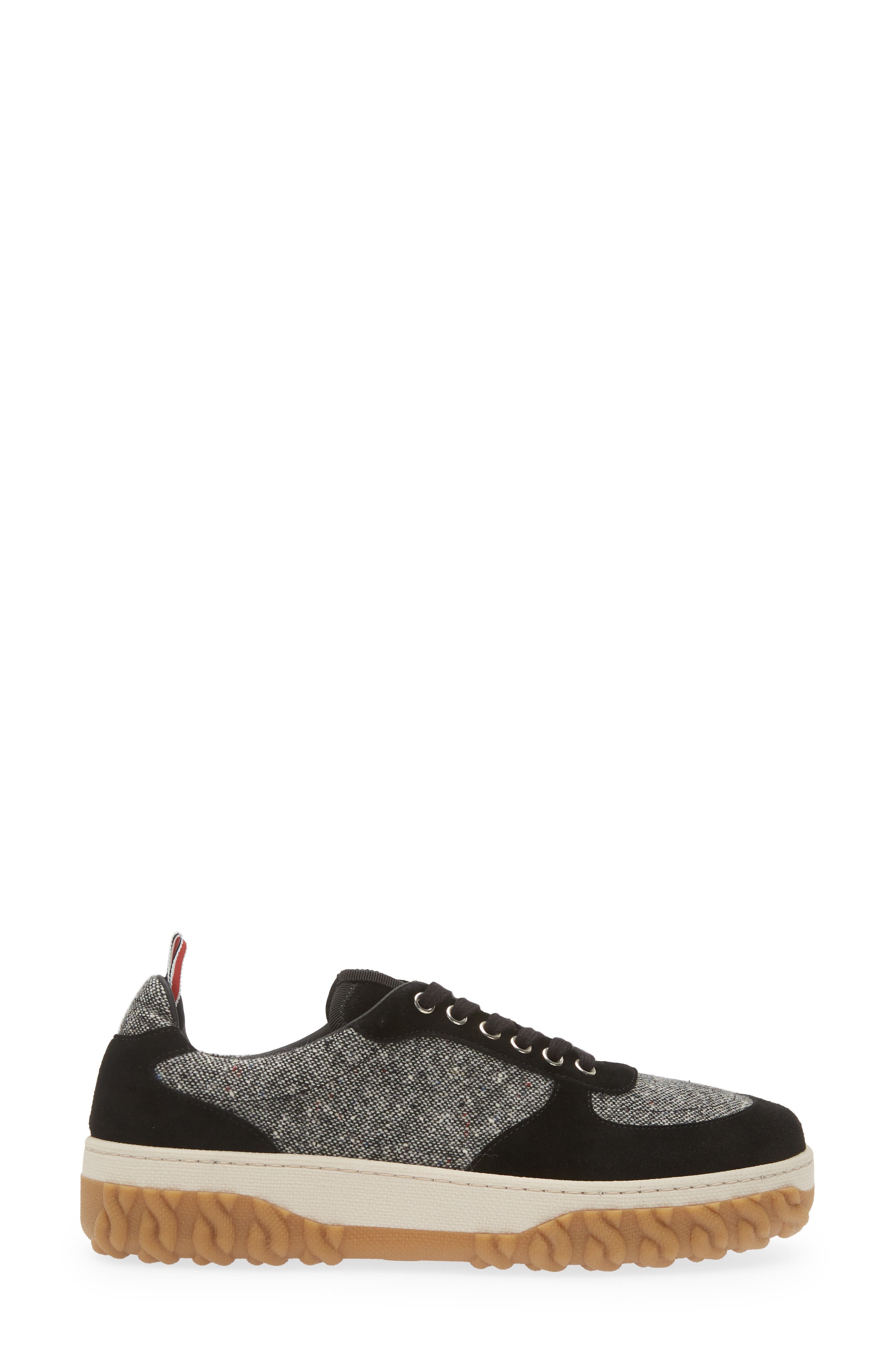 Thom Browne Letterman Sneaker, Alternate, color, Black/ White