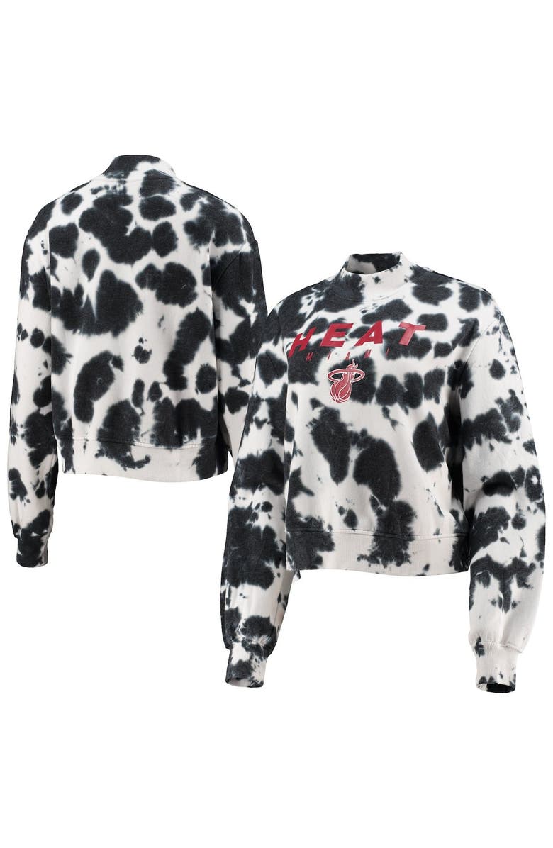 Junk Food Women's Junk Food Black Miami Heat Tie-Dye Pullover Sweatshirt, Main, color,