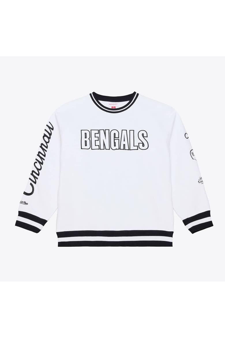 Men's Mitchell & Ness  White Cincinnati Bengals Arctic Fleece Sweatshirt, Main, color, White