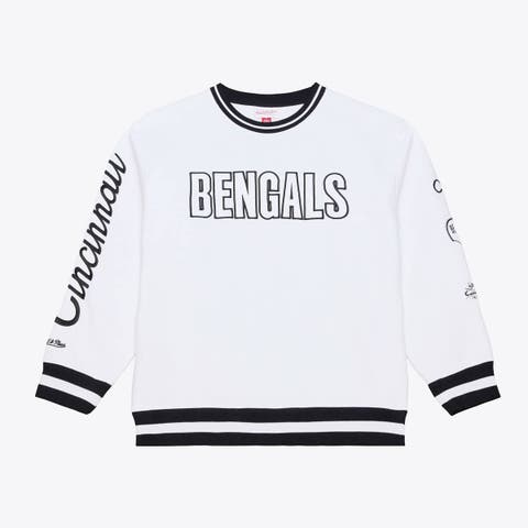 Men's Mitchell & Ness  White Cincinnati Bengals Arctic Fleece Sweatshirt