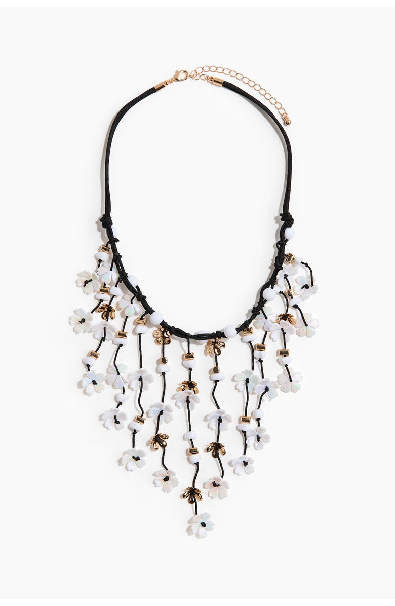 H&M Waterfall Cord Necklace, Main, color, Black
