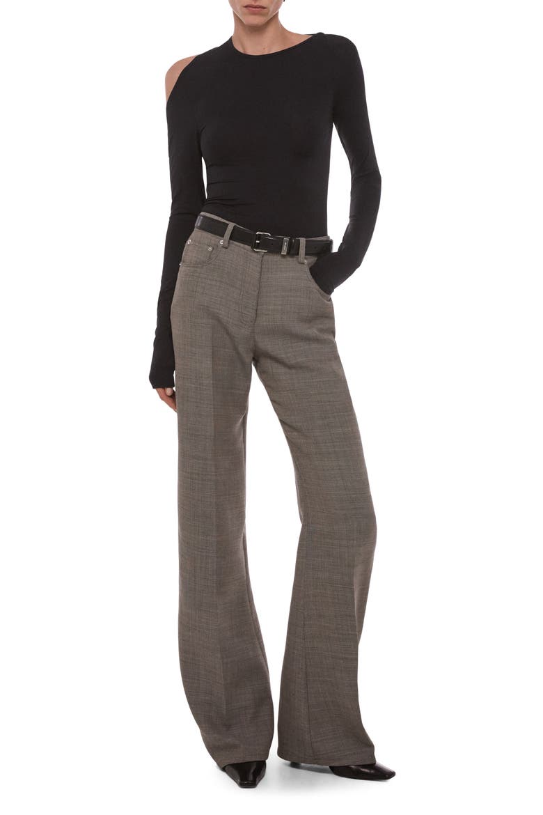 Relaxed Sharkskin Bootcut Pants, Alternate, color, BEIGE MELANGE