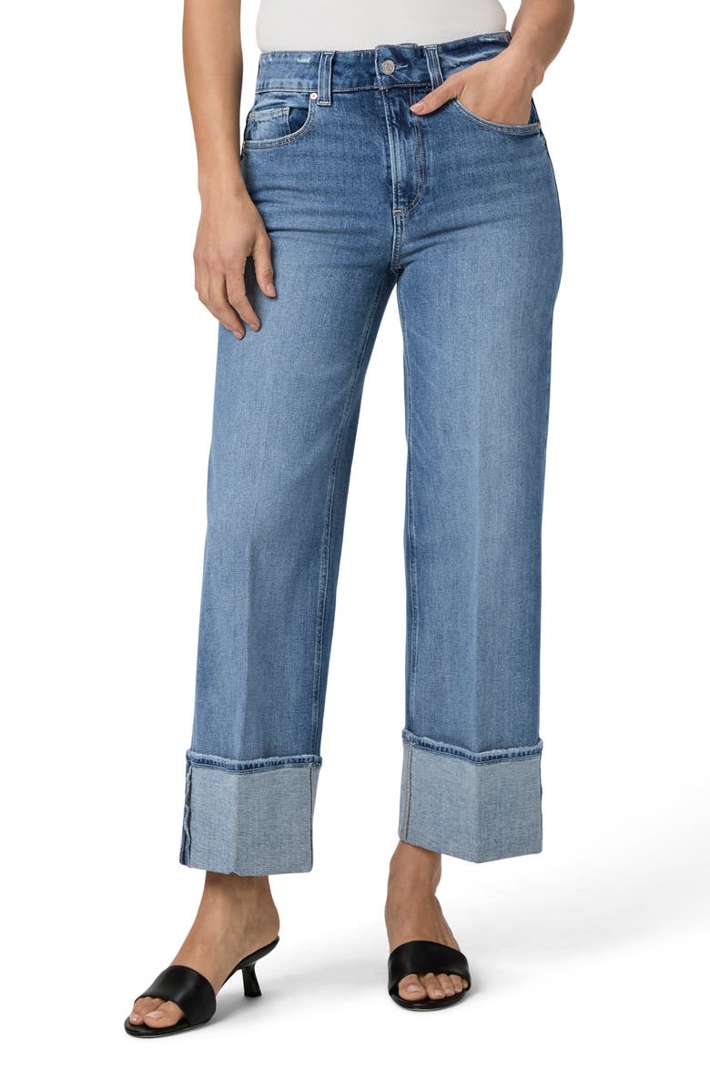 PAIGE Sasha Cuffed High Waist Ankle Wide Leg Jeans, Main, color, 