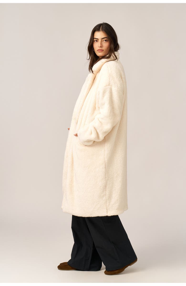 Gottex Beach Life The Long Fleece Lounge Coat, Alternate, color, Ivory